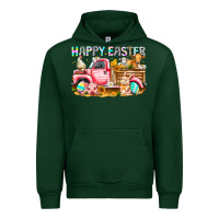 Forest Green Happy Easter Animal Farm Truck Urban Hoodie - CowhideDigitalArt