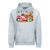 Heather Grey Happy Easter Animal Farm Truck Urban Hoodie - CowhideDigitalArt