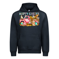 Navy Happy Easter Animal Farm Truck Urban Hoodie - CowhideDigitalArt