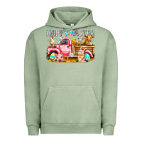 Pigment Oil Green Happy Easter Animal Farm Truck Urban Hoodie - CowhideDigitalArt