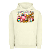 Pigment Pistachio Happy Easter Animal Farm Truck Urban Hoodie - CowhideDigitalArt