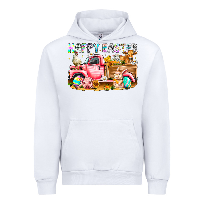 Happy Easter Animal Farm Truck Urban Hoodie by CowhideDigitalArt | Teevron