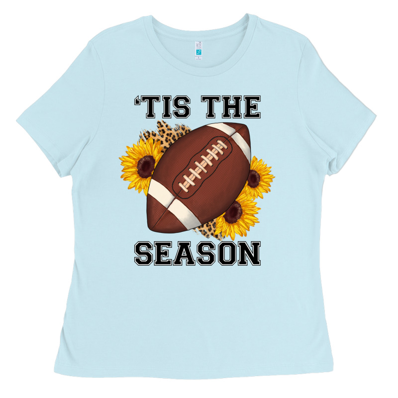 Tis The Season Football Sunflower Ladies Tee by AdoDesignShop | Teevron