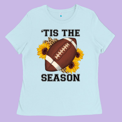 Tis The Season Football Sunflower Ladies Tee Designed By Adodesignshop