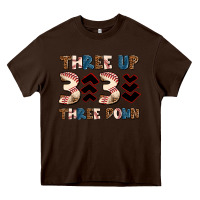 Chocolate Brown three up three down Heavy Core Tee - AdoDesignShop
