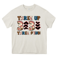 Cream three up three down Heavy Core Tee - AdoDesignShop