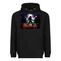 Black bigfoot believe christmas Heavyweight Hoodie - FaDigitalArtStudio