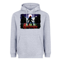 Heather Grey bigfoot believe christmas Heavyweight Hoodie - FaDigitalArtStudio