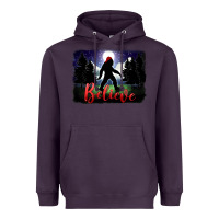 Plum bigfoot believe christmas Heavyweight Hoodie - FaDigitalArtStudio