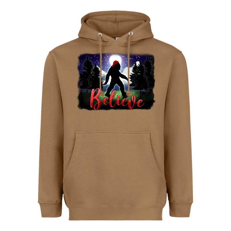 Bigfoot Believe Christmas Heavyweight Hoodie by FaDigitalArtStudio | Teevron