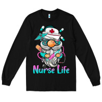 Black nurse life  gnome Long Sleeve Tee - BarkalooDesign