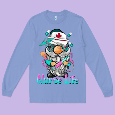 Nurse Life  Gnome Long Sleeve Tee Designed By Barkaloodesign