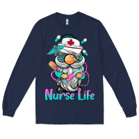 Navy nurse life  gnome Long Sleeve Tee - BarkalooDesign