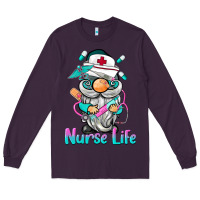 Plum nurse life  gnome Long Sleeve Tee - BarkalooDesign