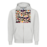 Dove Grey cinco de mayo skull Zipper Hoodie - CowGirlArtShop