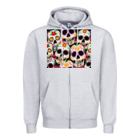 Heather Grey cinco de mayo skull Zipper Hoodie - CowGirlArtShop