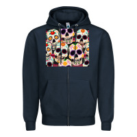 Navy cinco de mayo skull Zipper Hoodie - CowGirlArtShop