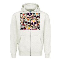 Oatmeal Heather cinco de mayo skull Zipper Hoodie - CowGirlArtShop