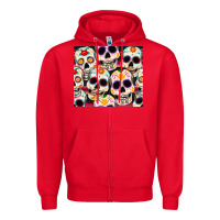 Red cinco de mayo skull Zipper Hoodie - CowGirlArtShop