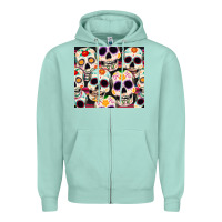 Seafoam cinco de mayo skull Zipper Hoodie - CowGirlArtShop