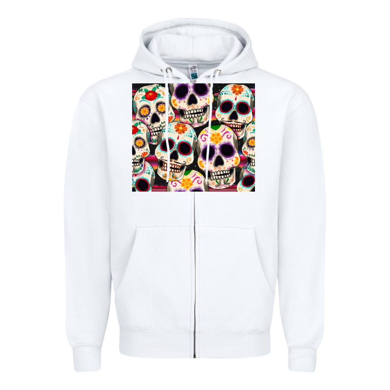 Cinco De Mayo Skull Zipper Hoodie by CowGirlArtShop | Teevron