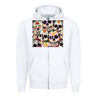 White cinco de mayo skull Zipper Hoodie - CowGirlArtShop