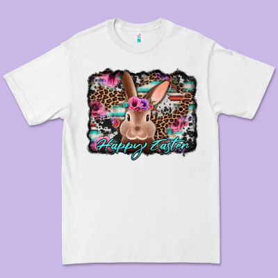 Happy Easter Bunny Western Background Premium Tee Designed By Jasminsmagicworld