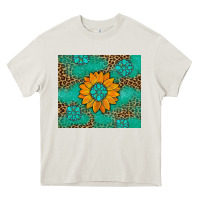 Cream Sunflower Gemstone Leopard Heavy Core Tee - Artiststas