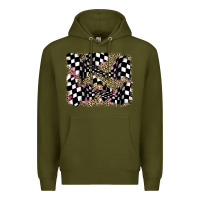 Army Green racing leopard backgraund Premium Hoodie - JahusDesignShop