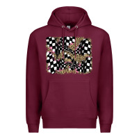 Burgundy racing leopard backgraund Premium Hoodie - JahusDesignShop