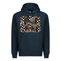 Navy racing leopard backgraund Premium Hoodie - JahusDesignShop