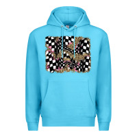 Ocean Blue racing leopard backgraund Premium Hoodie - JahusDesignShop