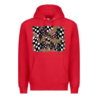 Red racing leopard backgraund Premium Hoodie - JahusDesignShop