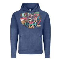 Vintage Denim coffee teach repeat teacher Vintage Hoodie - NancyCooperArtShop