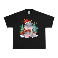 Black cute christmas hippopotamus Urban Heavy Tee - MaliasSmallBusiness