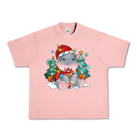 Salmon cute christmas hippopotamus Urban Heavy Tee - MaliasSmallBusiness