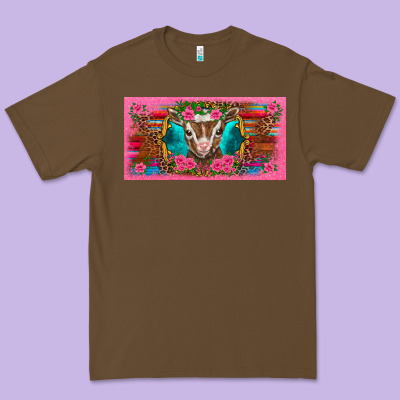 Western Baby Boer Goat Pink Flowers Serape Leopard Pink Glitter Patter Premium Tee Designed By Barkaloodesign