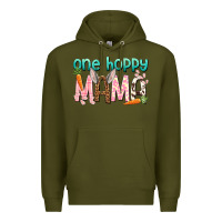 Army Green One hoppy mama mother's day Premium Hoodie - HowdyJamesFarm