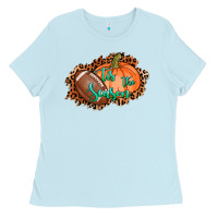 Baby Blue tis the season football pumpkin Ladies Tee - AdoDesignShop