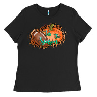 Black tis the season football pumpkin Ladies Tee - AdoDesignShop