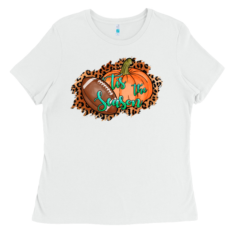 Tis The Season Football Pumpkin Ladies Tee by AdoDesignShop | Teevron