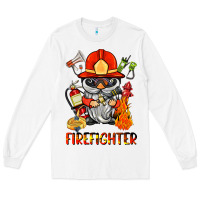 White firefighter gnome Long Sleeve Tee - BarkalooDesign