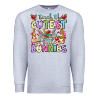 Heather Grey Easter Day I teach the cutest little bunnies Premium Sweatshirt - OliviaCreatesArt