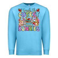 Ocean Blue Easter Day I teach the cutest little bunnies Premium Sweatshirt - OliviaCreatesArt