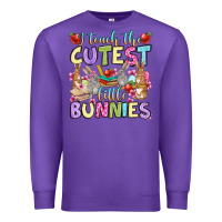 Purple Easter Day I teach the cutest little bunnies Premium Sweatshirt - OliviaCreatesArt