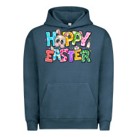 Pigment Midnight Navy Hoppy Easter Urban Hoodie - CowhideDigitalArt