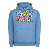 Pigment Pebble Blue Hoppy Easter Urban Hoodie - CowhideDigitalArt