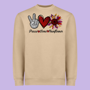 Peace Love Sunflower Heavyweight Sweatshirt Designed By Bettercallsaul