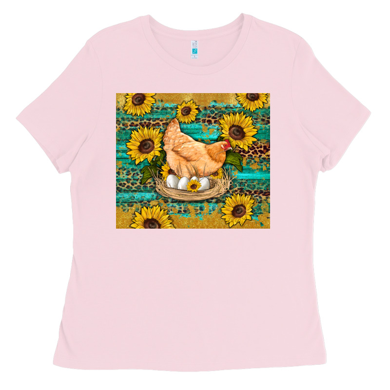 Western Farm Chicken Coop Animals Sunflowers Leopard Turquoise Wooden Ladies Tee by Artiststas | Teevron