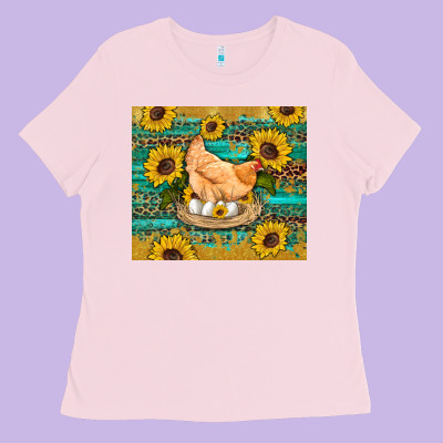 Western Farm Chicken Coop Animals Sunflowers Leopard Turquoise Wooden Ladies Tee Designed By Artiststas